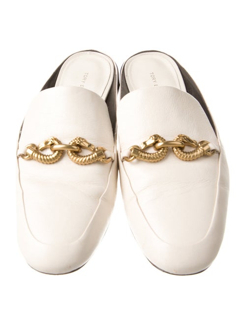 Tory Burch Leather Chain-Link Accents Mules