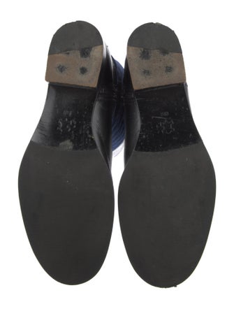 Tory Burch Quilted Pattern Leather Riding Boots