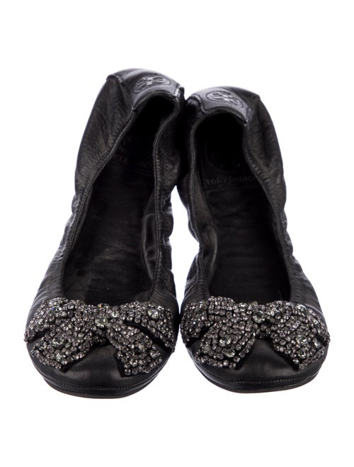 Tory Burch Leather Bow Accents Ballet Flats