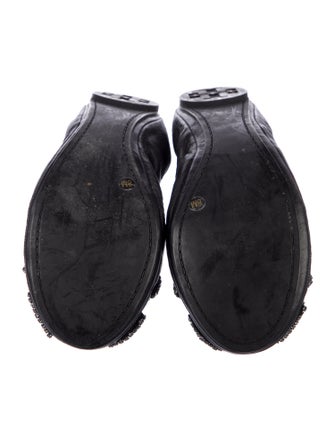 Tory Burch Leather Bow Accents Ballet Flats