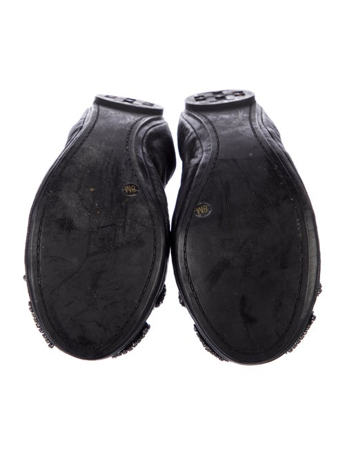 Tory Burch Leather Bow Accents Ballet Flats
