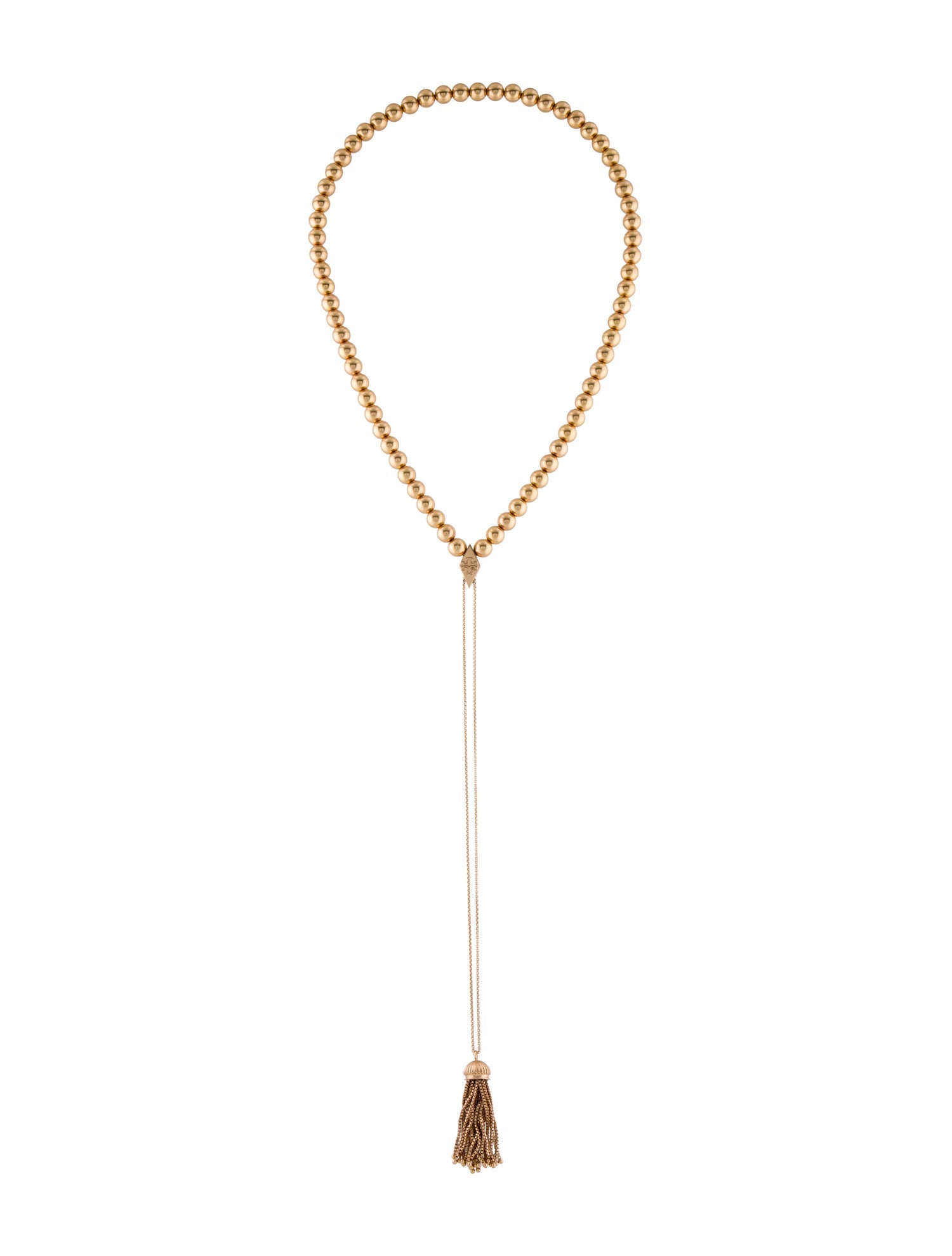 Tory Burch Beaded Tassel Slider Necklace