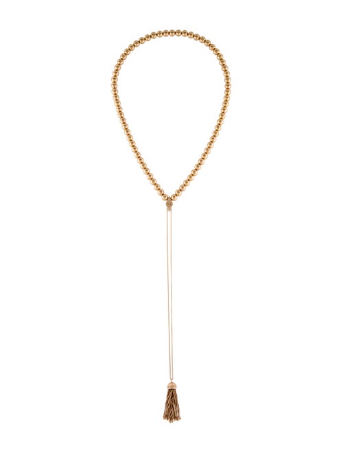 Tory Burch Beaded Tassel Slider Necklace