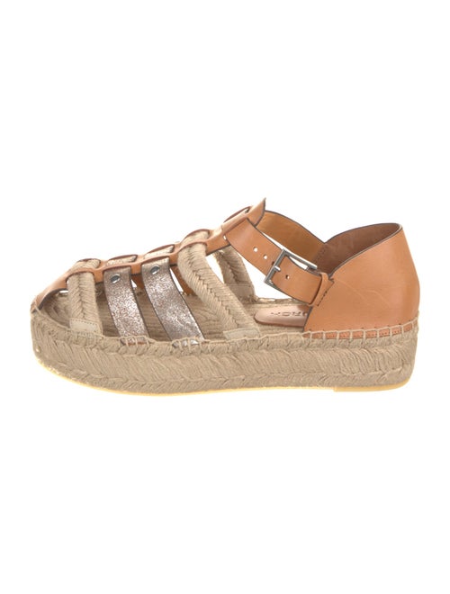 Tory Burch Leather Glitter Accents Espadrilles