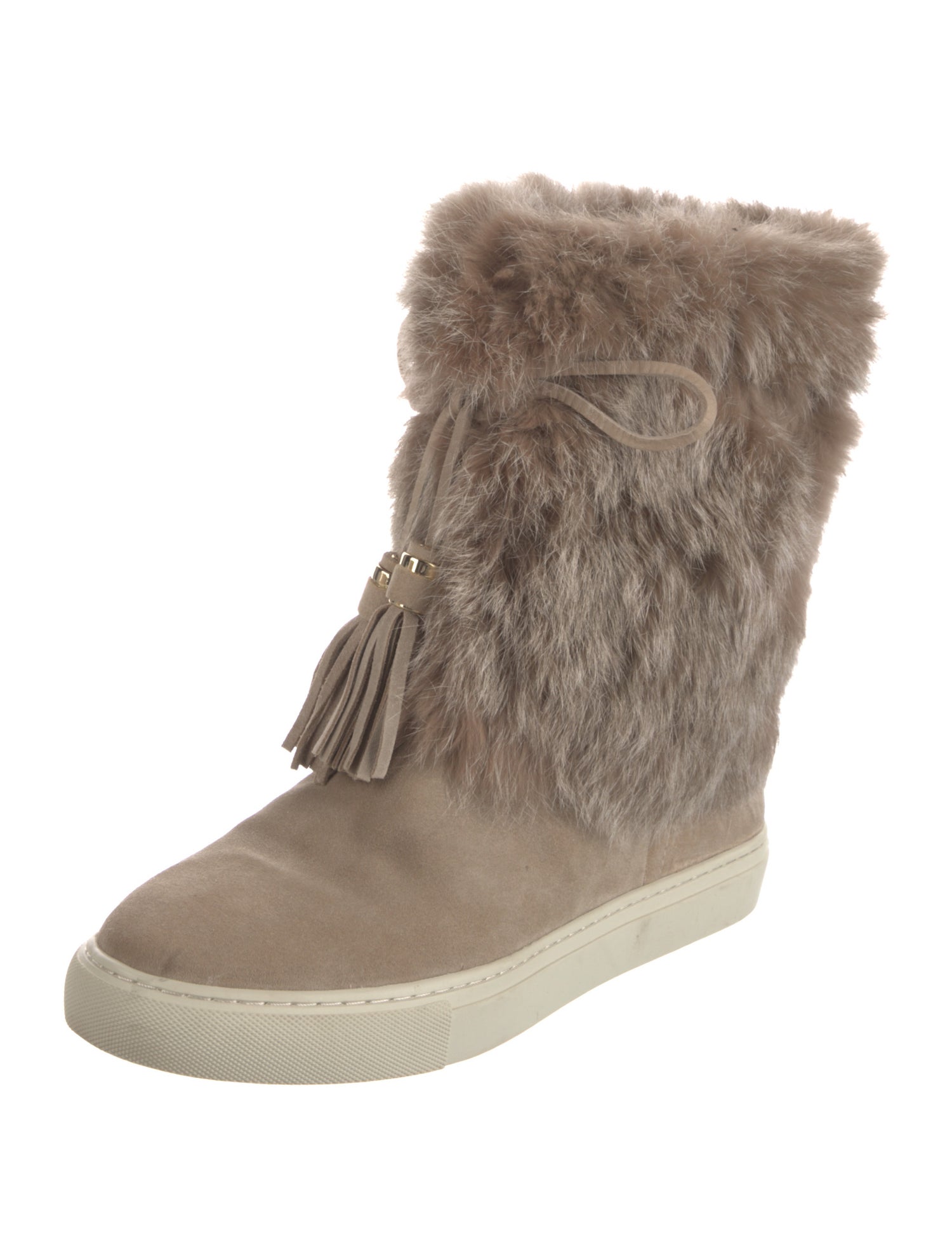 Tory Burch Suede Tassel Accents Snow Boots