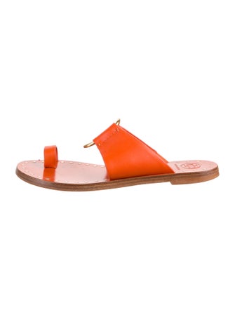 Tory Burch Leather Studded Accents Slides