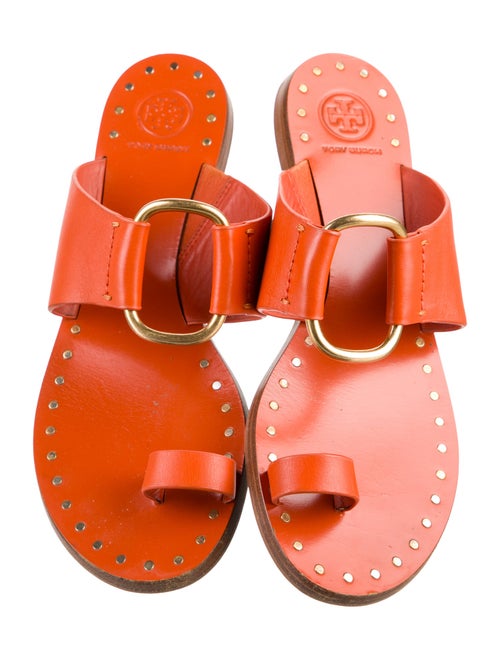 Tory Burch Leather Studded Accents Slides