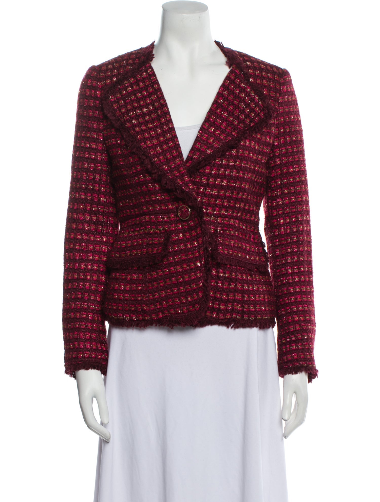 Tory Burch Tweed Pattern Blazer