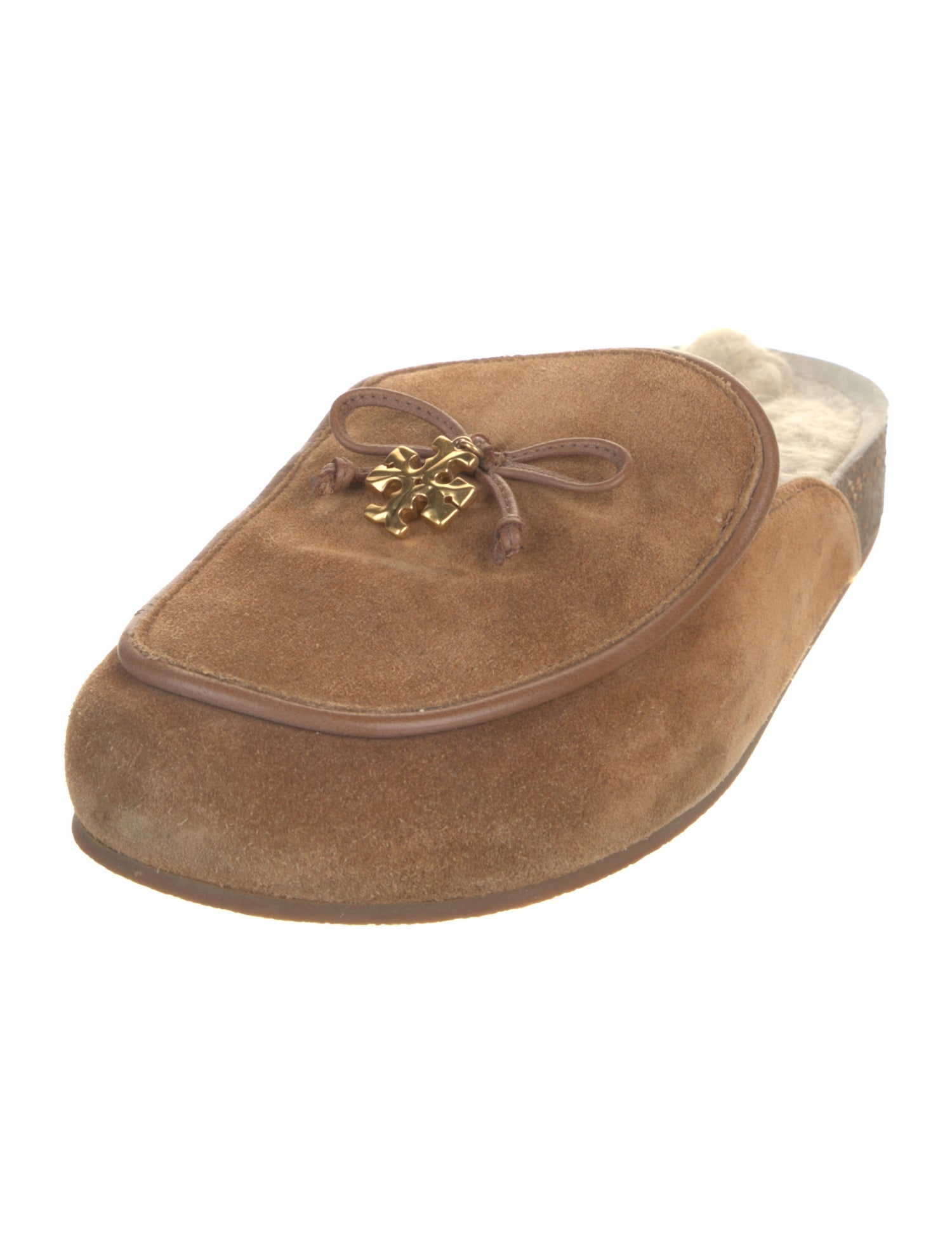 Tory Burch Suede Bow Accents Mules