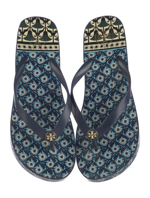 Tory Burch Rubber Floral Print Flip Flops