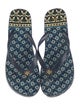 Tory Burch Rubber Floral Print Flip Flops