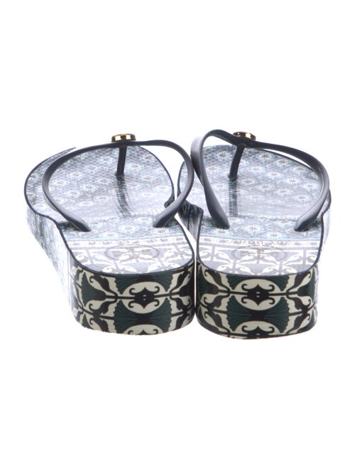 Tory Burch Rubber Floral Print Flip Flops