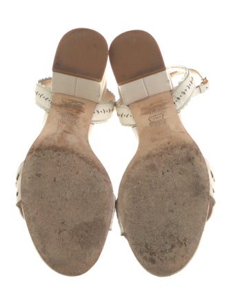 Tory Burch Leather Lasercut Accents Slingback Sandals