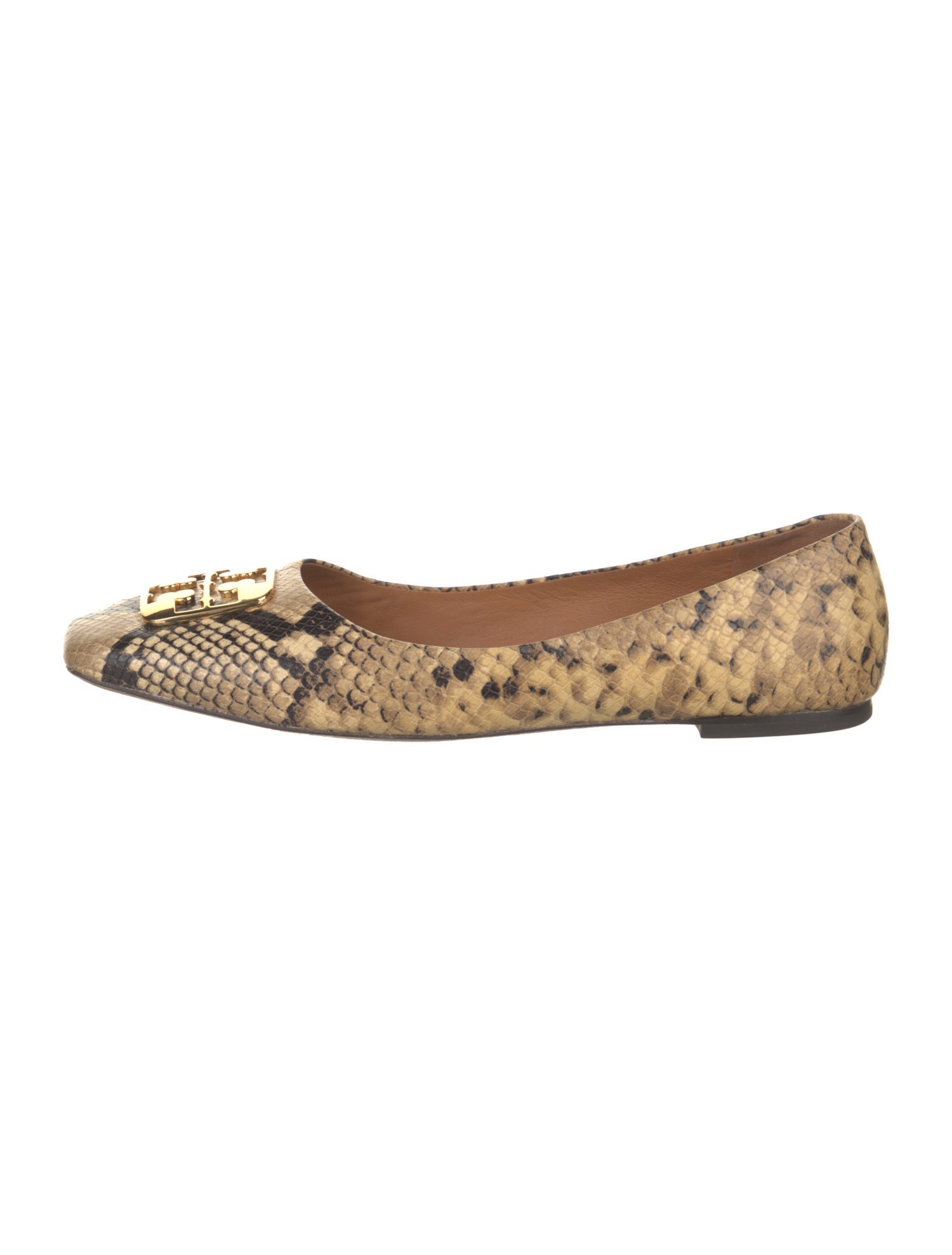 Tory Burch Leather Animal Print Ballet Flats