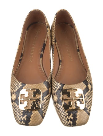 Tory Burch Leather Animal Print Ballet Flats