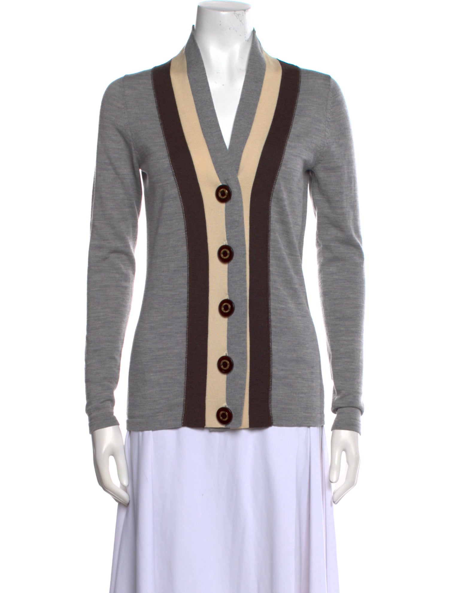 Tory Burch Wool Colorblock Pattern Sweater