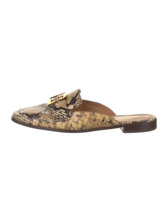 Tory Burch Leather Animal Print Mules