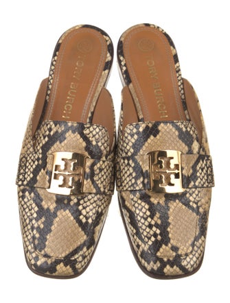 Tory Burch Leather Animal Print Mules