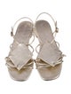 Tory Burch Leather Leather Trim Embellishment T-Strap Sandals