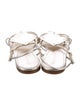 Tory Burch Leather Leather Trim Embellishment T-Strap Sandals
