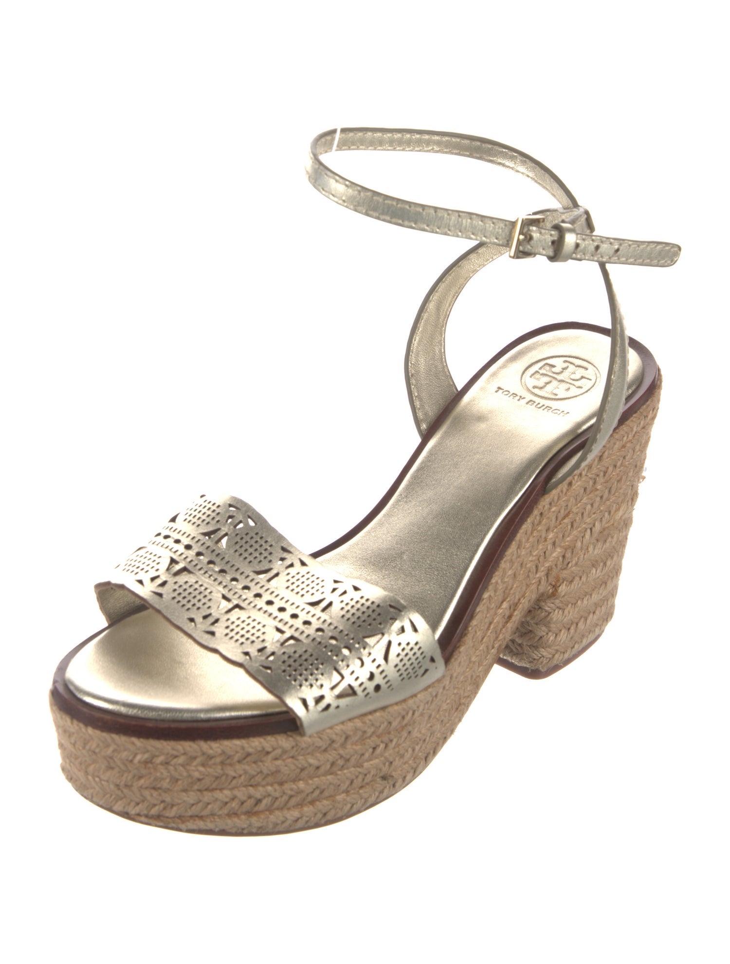 Tory Burch Leather Lasercut Accents Slingback Pumps