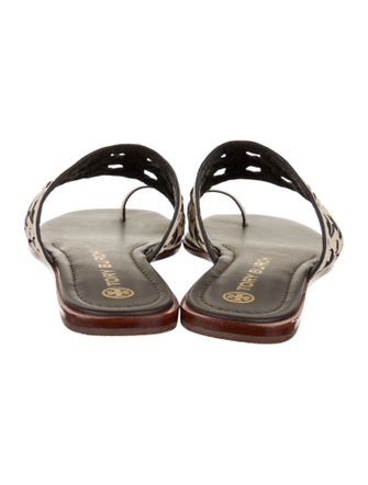 Tory Burch Leather Lasercut Accents Slides