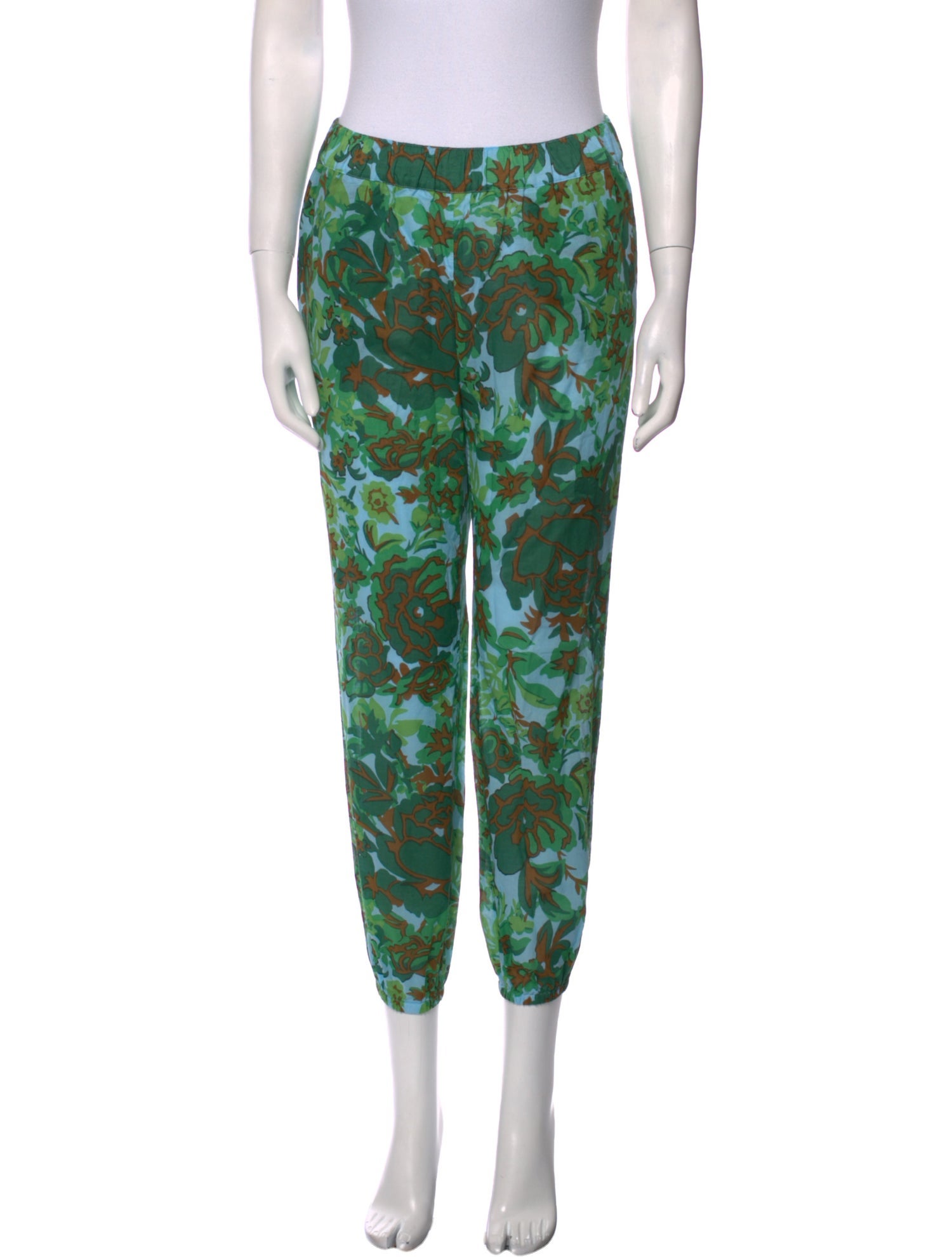 Tory Burch Floral Print Skinny Leg Pants