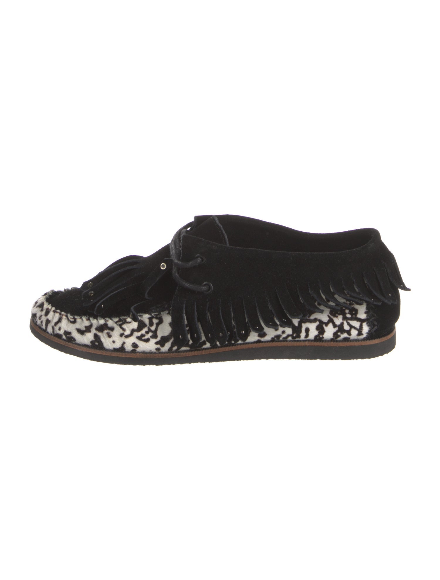 Tory Burch Suede Animal Print Oxfords