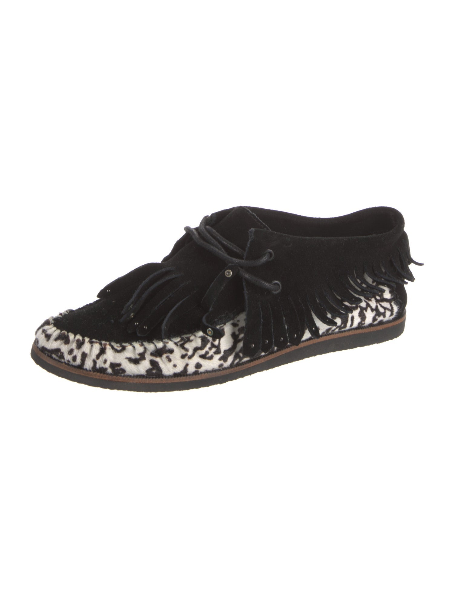 Tory Burch Suede Animal Print Oxfords