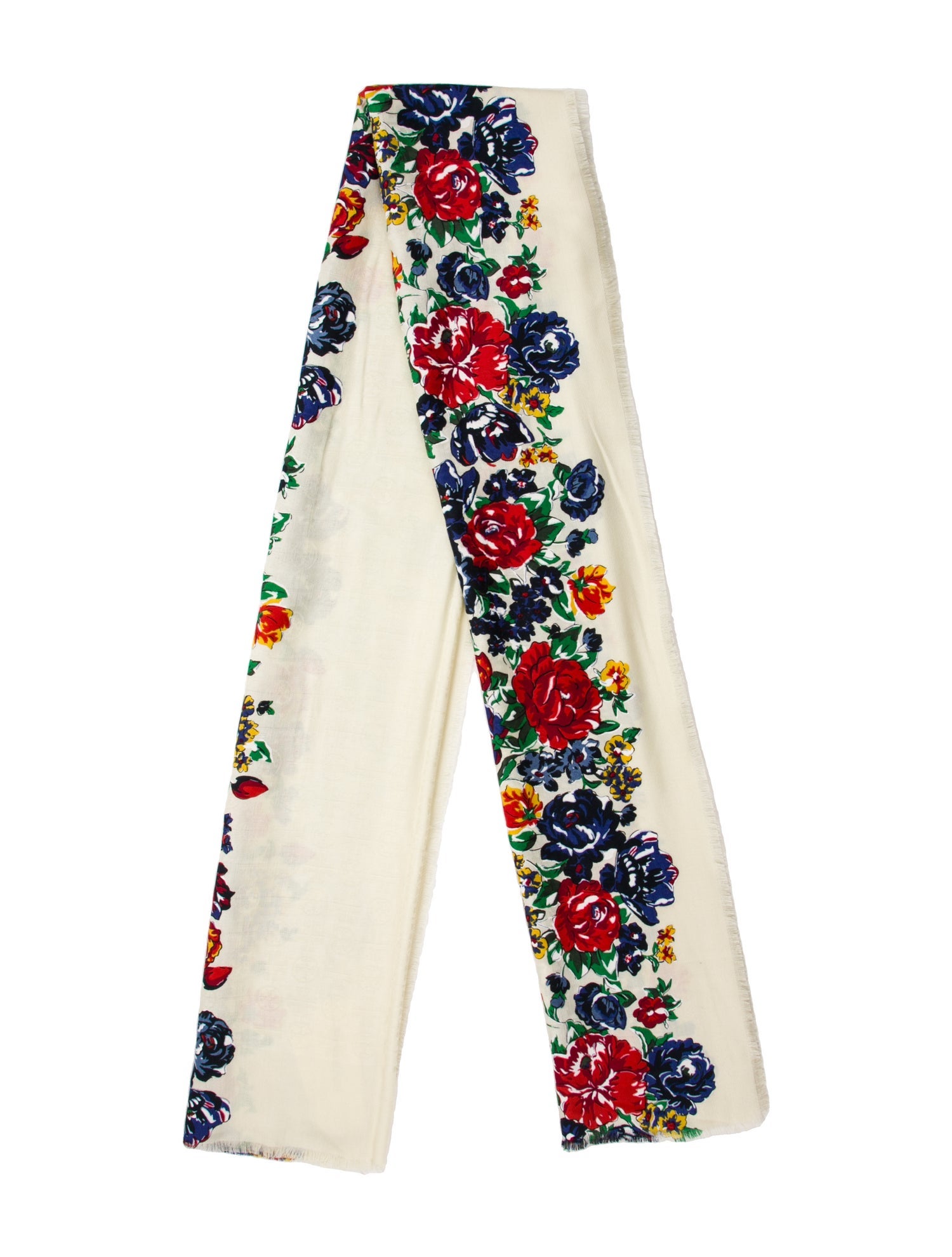 Tory Burch Wool Floral Print Scarf w/ Tags