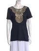 Tory Burch Linen Graphic Print T-Shirt