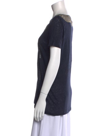 Tory Burch Linen Graphic Print T-Shirt