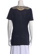 Tory Burch Linen Graphic Print T-Shirt
