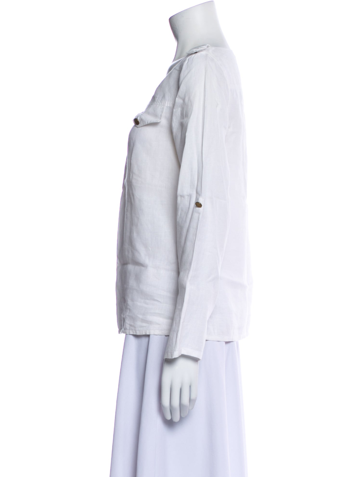 Tory Burch Linen Scoop Neck Top