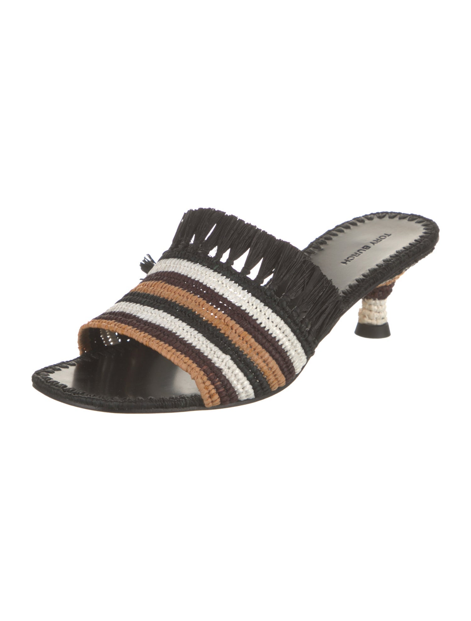 Tory Burch Leather Striped Slides