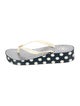 Tory Burch Patent Leather Polka Dot Print Flip Flops