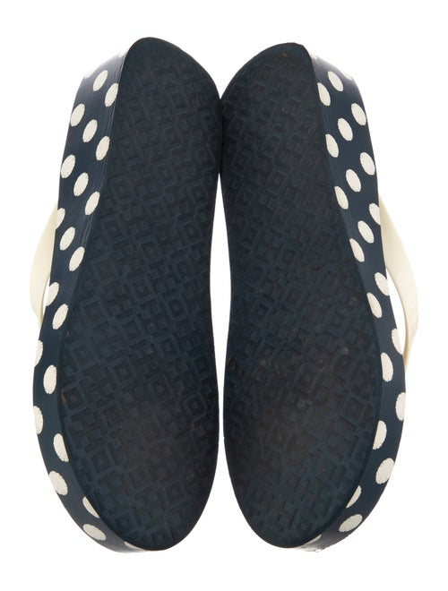 Tory Burch Patent Leather Polka Dot Print Flip Flops