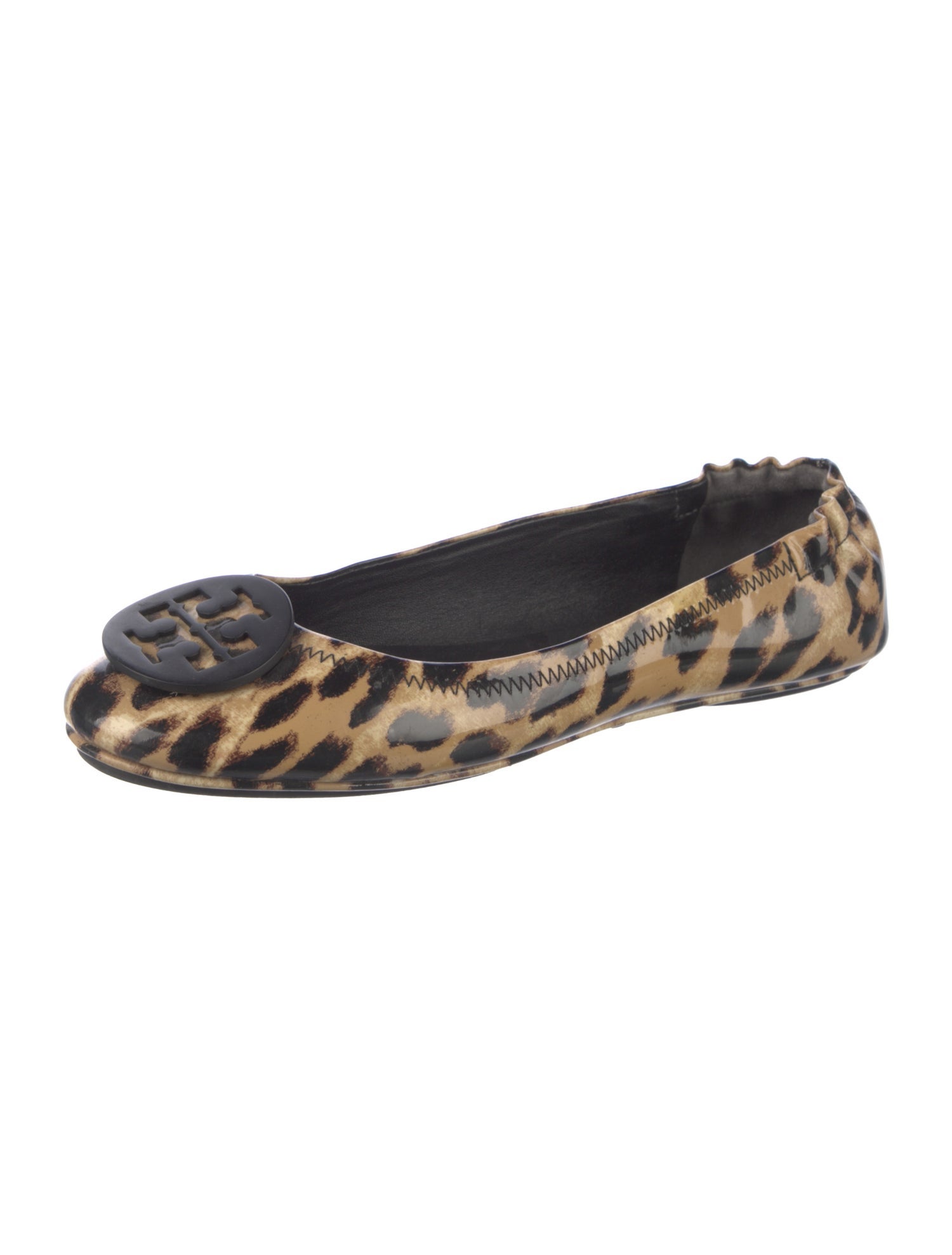Tory Burch Patent Leather Animal Print Ballet Flats