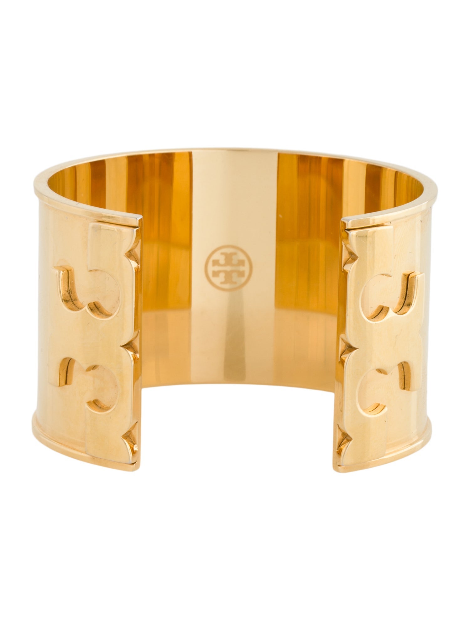 Tory Burch Raised Logo Wide Cuff Bracelet