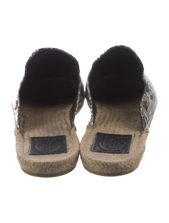Tory Burch Leather Animal Print Mules