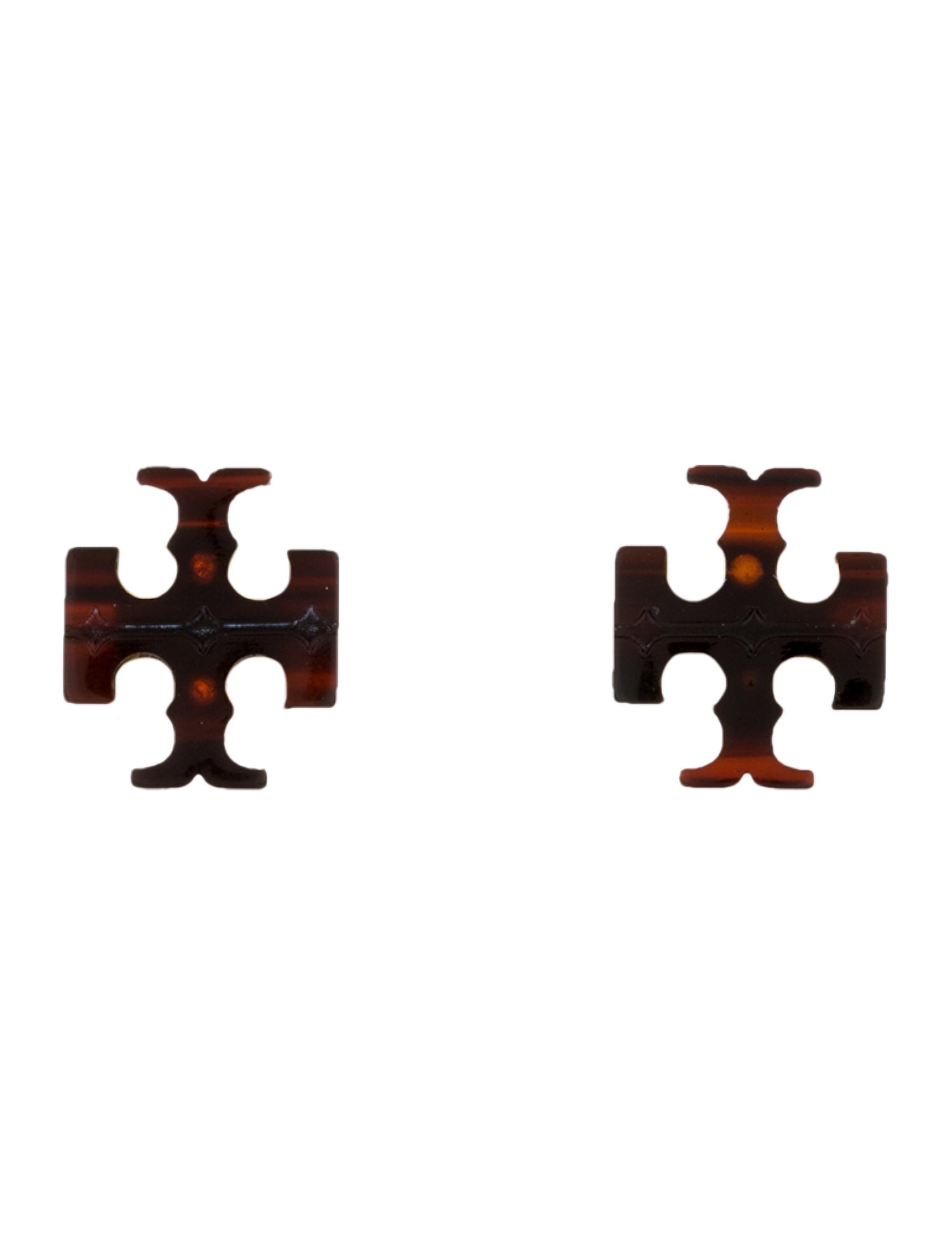 Tory Burch Resin Logo Stud Earrings