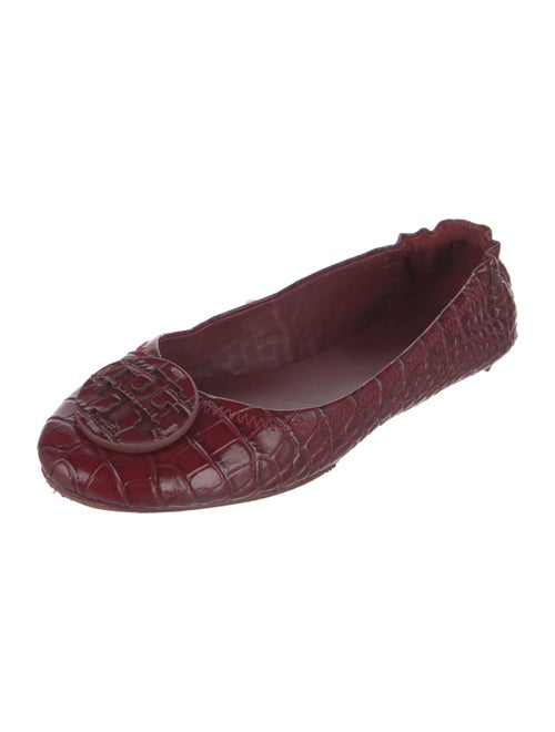 Tory Burch Leather Animal Print Ballet Flats