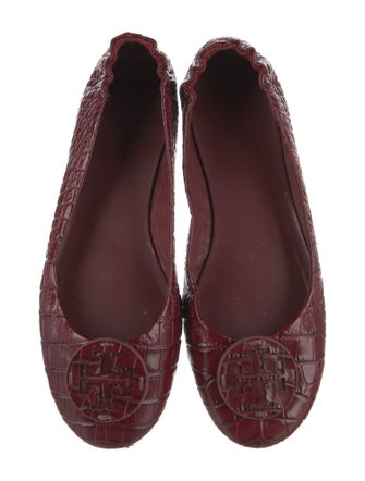 Tory Burch Leather Animal Print Ballet Flats