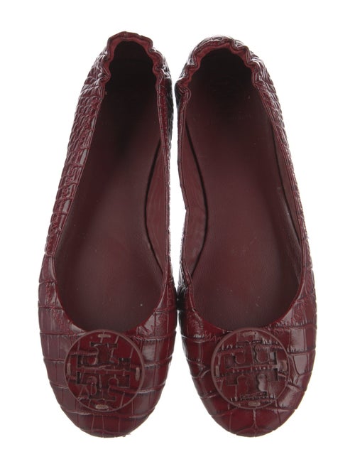 Tory Burch Leather Animal Print Ballet Flats