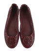 Tory Burch Leather Animal Print Ballet Flats