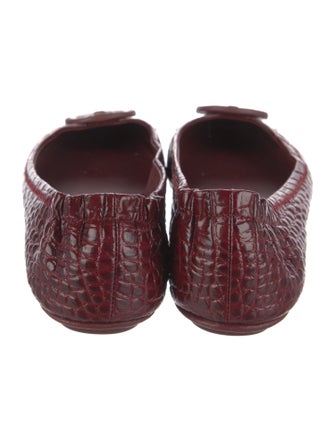 Tory Burch Leather Animal Print Ballet Flats