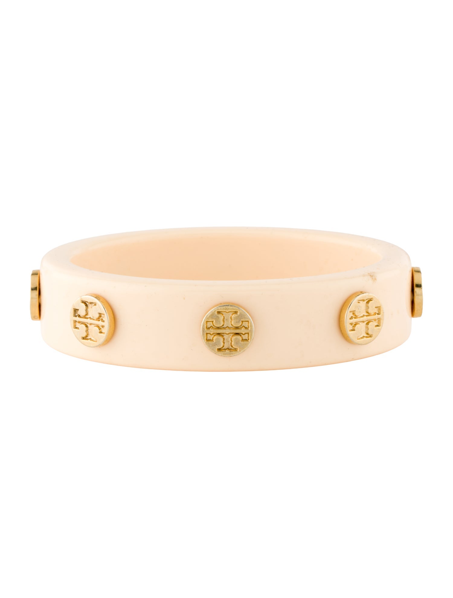 Tory Burch Resin Logo Studded Bangle Bracelet