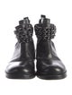 Tory Burch Leather Chain-Link Accents Combat Boots