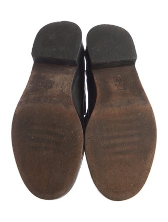 Tory Burch Leather Chain-Link Accents Combat Boots