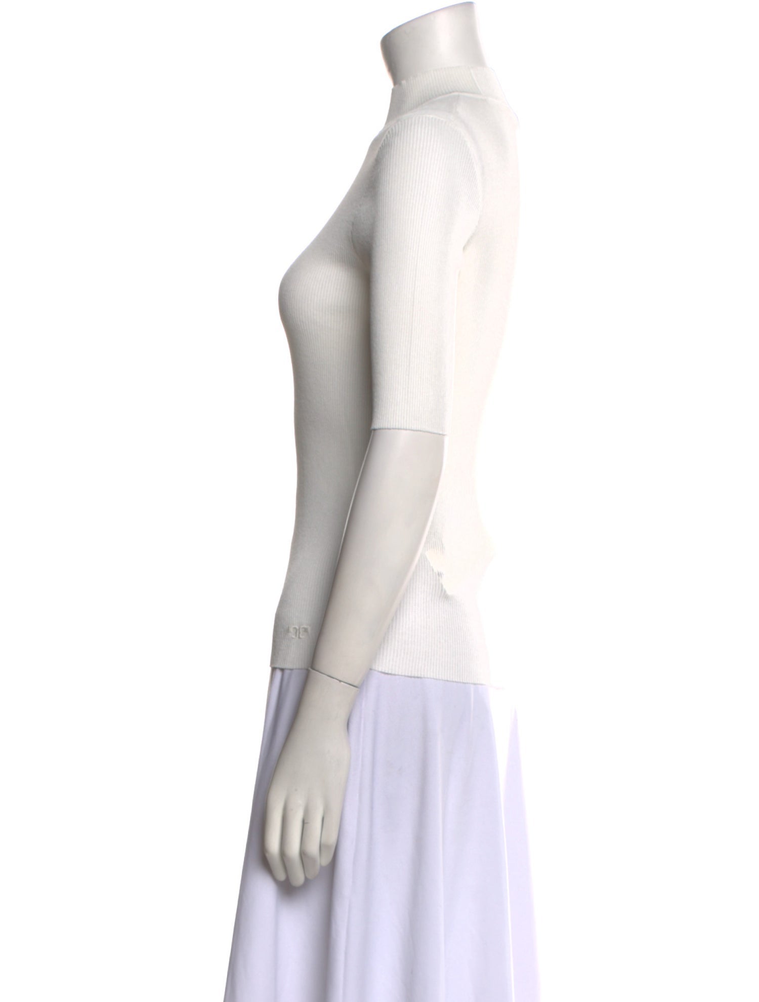 Tory Burch Mock Neck Short Sleeve Top